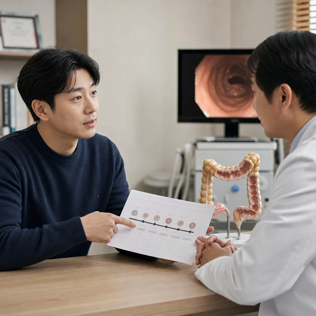 치질이 있어도 혈변이 반복되면 대장내시경이 필요한가요?