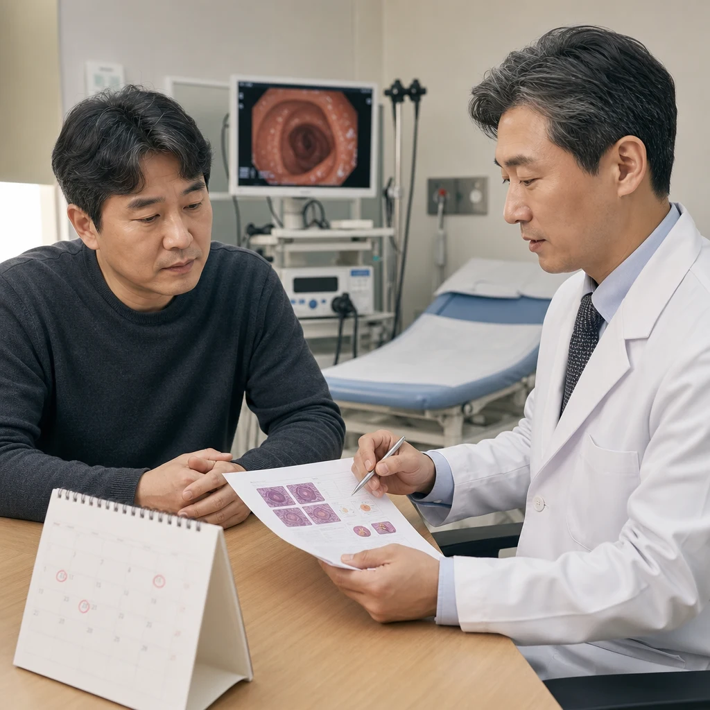 선종을 제거한 뒤 다음 대장내시경 시점은 무엇으로 정하나요?
